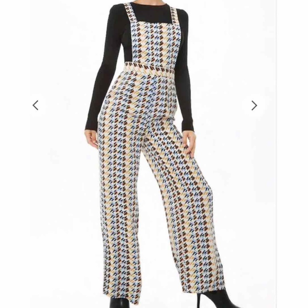 Houndstooth Pinafore Jumpsuit